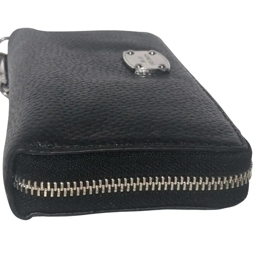 Michael Kors Jet Set Travel Continental Wristlet Wallet - Black Pebbled Leather